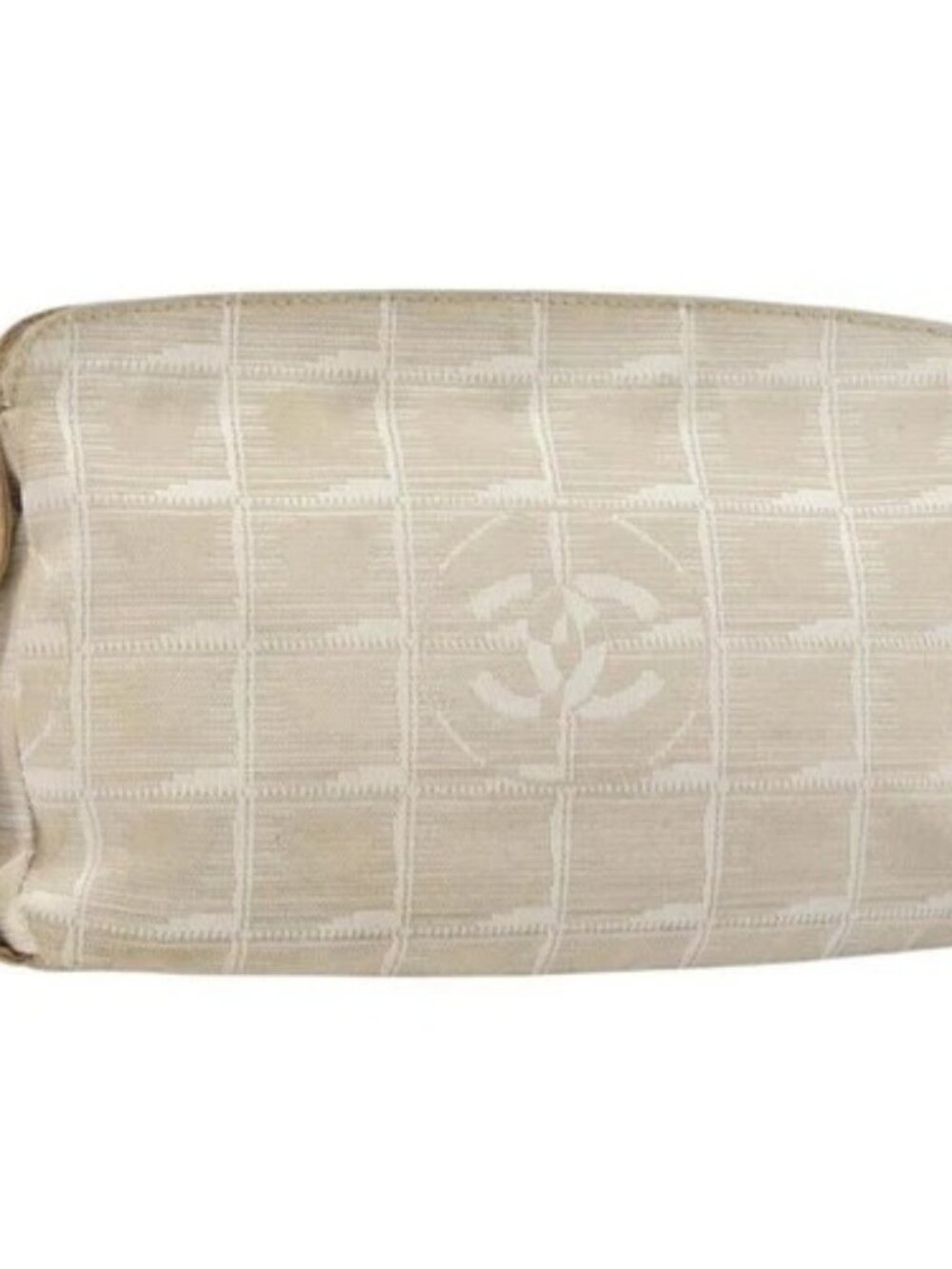 CHANEL New Travel Line Pouch Beige CC Auth 148196
